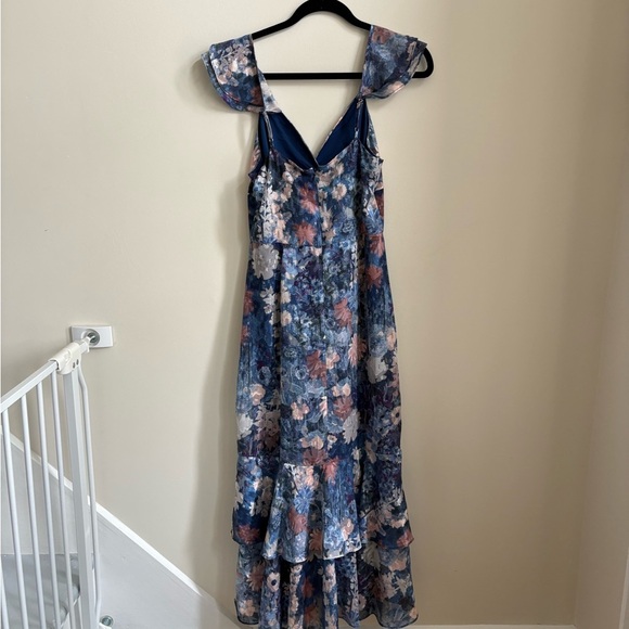 Anthropologie Floral Midi Dress - Blue and Pink - Picture 9 of 9